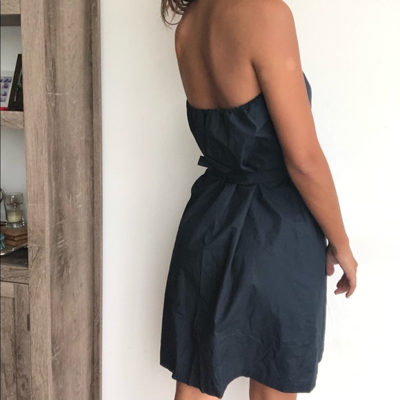 Theory Pavia Navy Strapless Belted dress - Picture 5 of 6